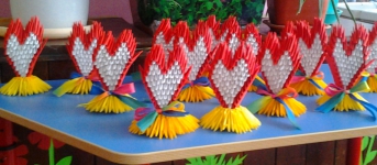 Сердечки из модульного оригами