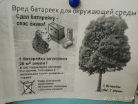 Плакат о вреде использованных батареек