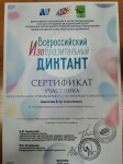 Диплом победителя  регионального этапа "Всероссийский изобразительный диктант-2022"