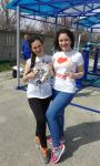 Волонтеры на уборке стадиона