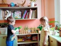 Дети 10 группы ухаживают за луком