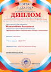 Диплом за 2 место во Всероссийском конкурсе "Формирование речи и коммуниккативных навыков у дошкольников"г. Липецк