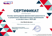 Основы преподования финансовой грамотности  в дошкольных образовательных организациях  с ФОП ДО