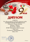 Диплом 6 - го Всероссийского конкурса творческих работ 