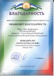благодарность Министерства школе