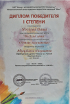 Диплом победителя  1 степени