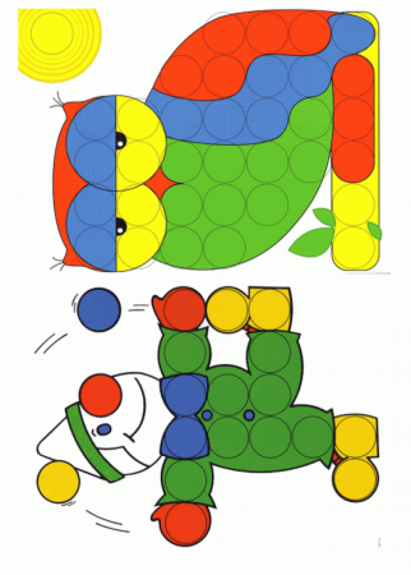 Картинки для мозаики шаблоны для детей для выкладывания