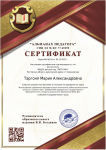 Сертификат "Использование современных образовательных технологий в соответствии с ФГОС ДО"