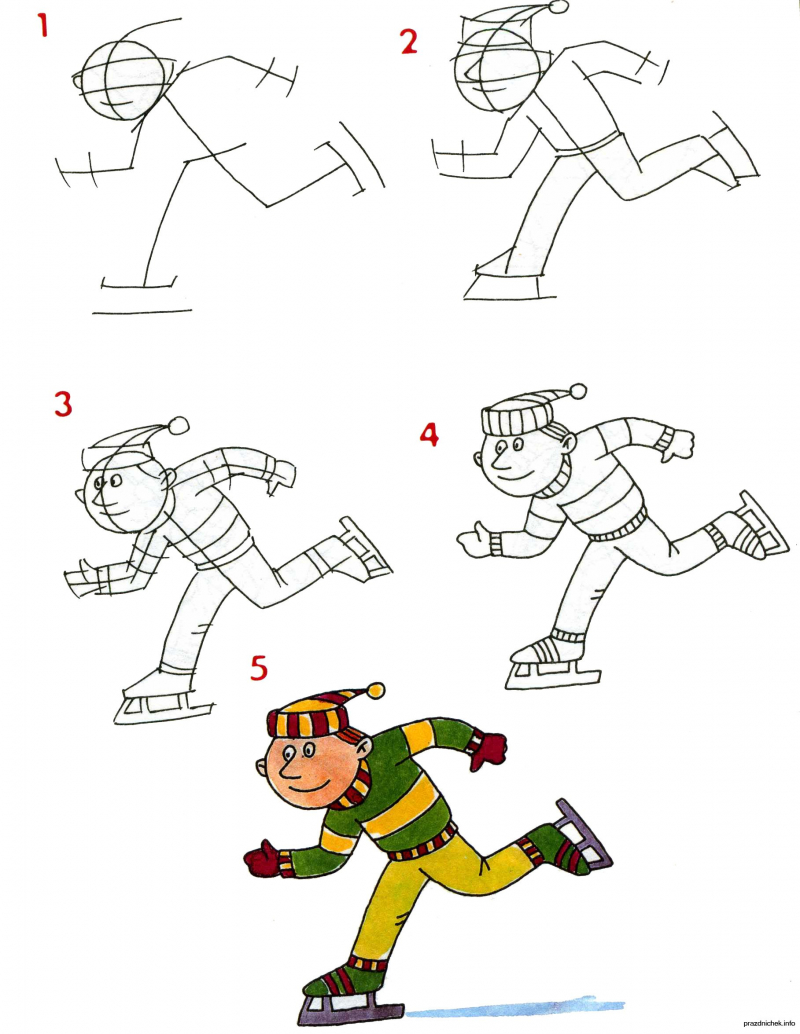 Схема рисования человека в движении для дошкольников