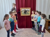 Посетили музей одной картины "Богатыри" художник В. васнецов.