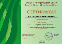Сертификат участника вебинара 
