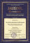 Диплом II степени Всероссийского интернет-конкурса для педагогов " Педагогический триумф"
