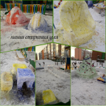 Снежные постройки на участке.